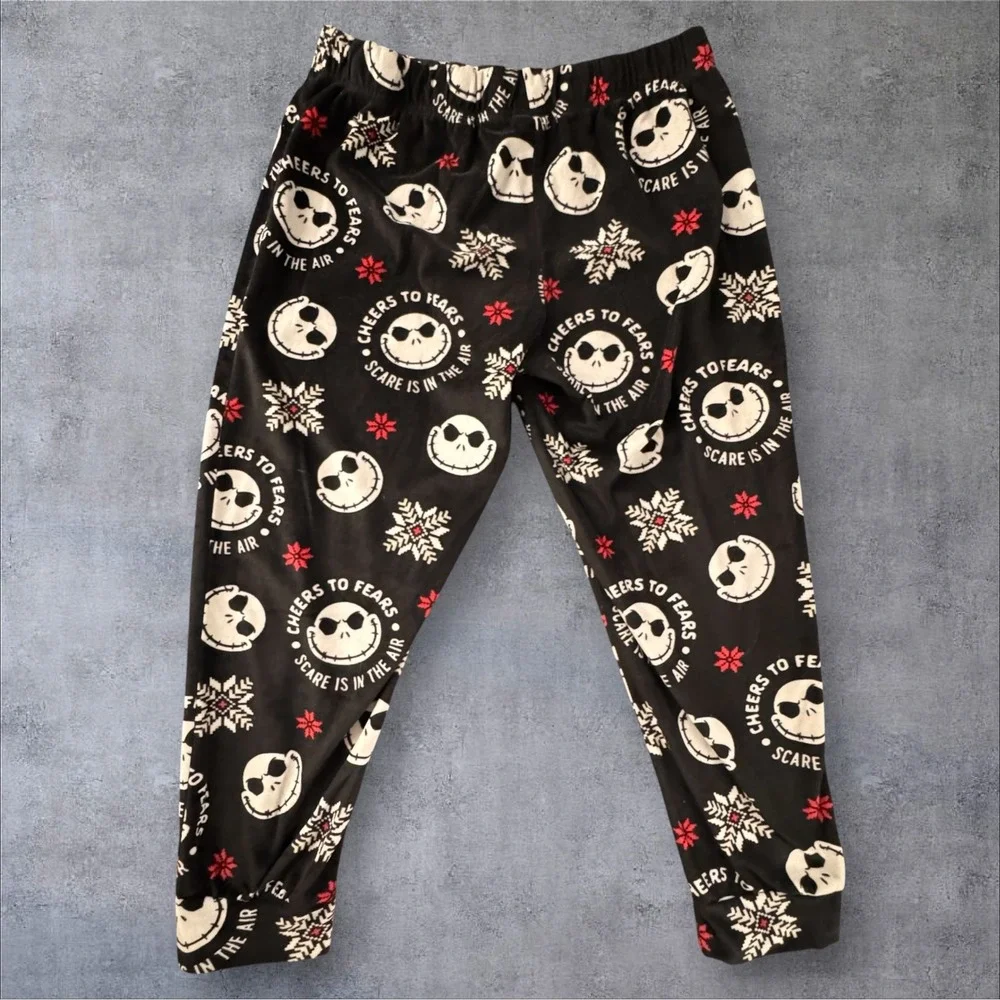 Disney Nightmare Before Christmas Pajama Pants Kids L Black Jack Skellington